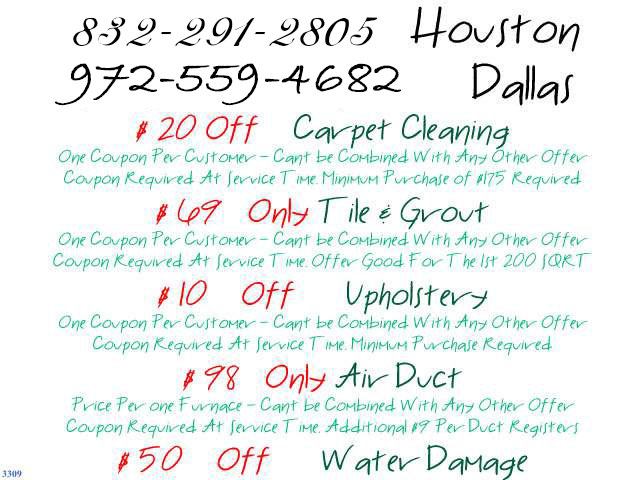 carpet cleaners special offers in texas and dallas